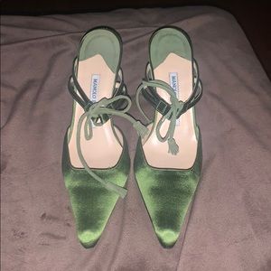 Green Manolo Blahnik Heels